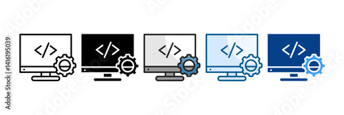Programming Icon Set Multiple Style Collection