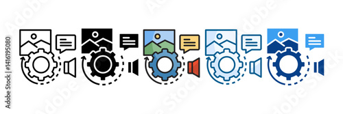 Preprocessing Icon Set Multiple Style Collection