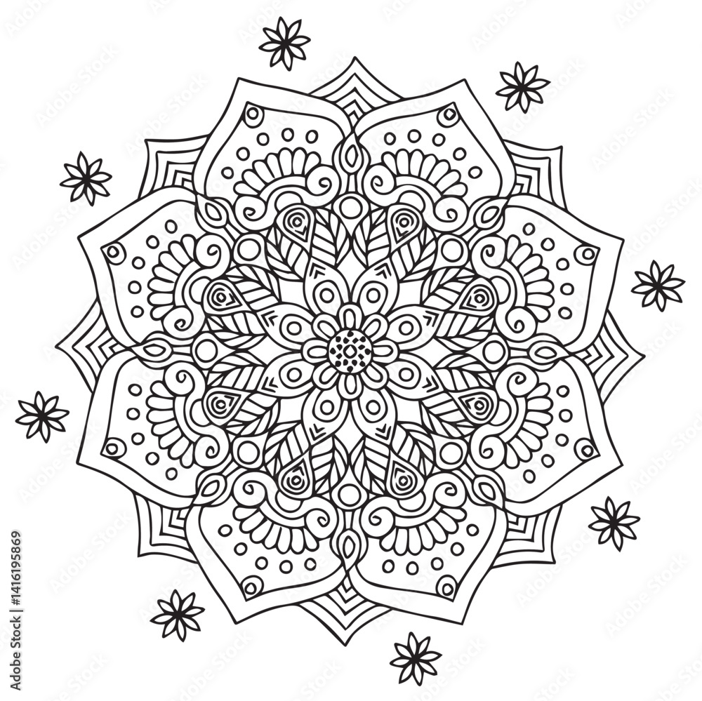 Fototapeta premium Intricate Black and White Mandala Design