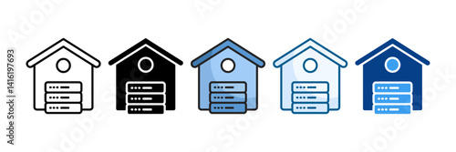 Data Warehousing Icon Set Multiple Style Collection