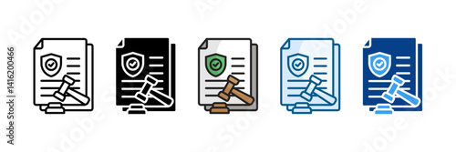 Data Privacy Icon Set Multiple Style Collection
