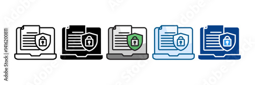 Data Security Icon Set Multiple Style Collection