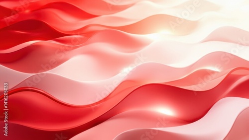 Glossy red and pink flowing waves