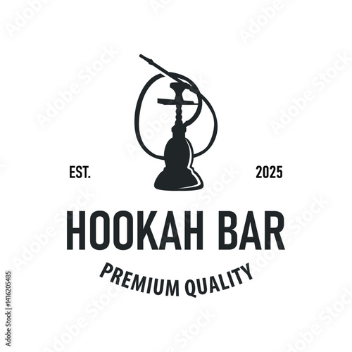 Old retro vintage design hookah logo shisha bar concept simple minimalist retro illustration templet symbol brand bar, restaurant, shop, and business brand