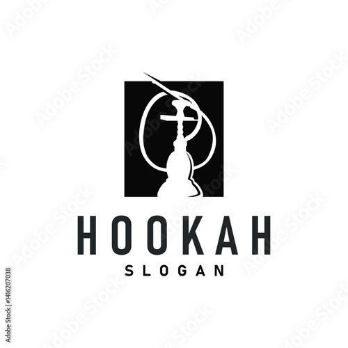 Old retro vintage design hookah logo shisha bar concept simple minimalist retro illustration templet symbol brand bar, restaurant, shop, and business brand