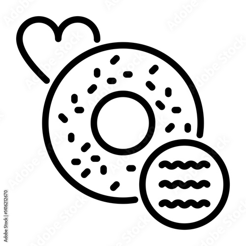 donut icon, line icon style