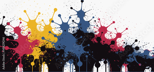 Colorful Paint Splatter Background_Abstract Art with Vibrant Ink Blots_Creative Design with Rainbow Colors_Modern Graphic with Splashed Paint_Perfect for Wallpaper or Design Projects