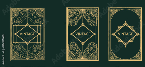 Vintage Book Cover Designs_Elegant Gold Foil Art_Antique Style Book Illustrations_Collectible Book Art_Classic Novel Covers_Old World Charm_Decorative Book Designs_Vintage Decor