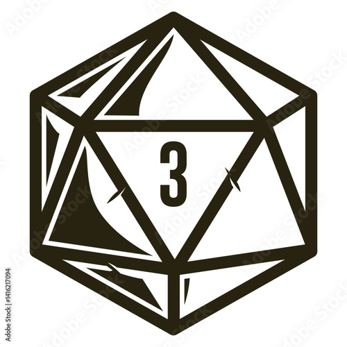 Dice D20  Natural 3