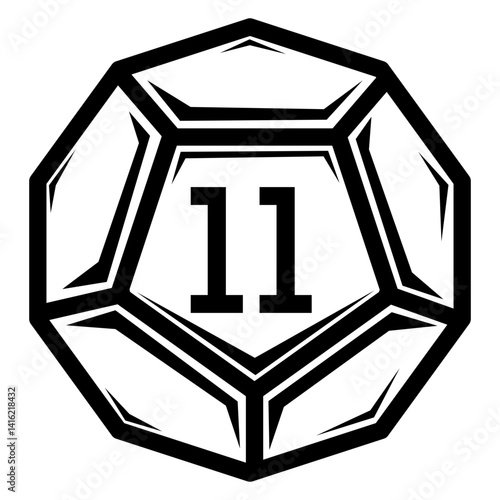 Dice D12 Natural 11