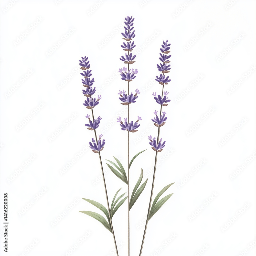 Lavender sprigs delicate and fragrant, standing tall in the sunlight, creating a peaceful and aromatic garden environment Lavender sprigs delicate and fragrant, standing tall in the sunlight, creating a peaceful and aromatic garden environment