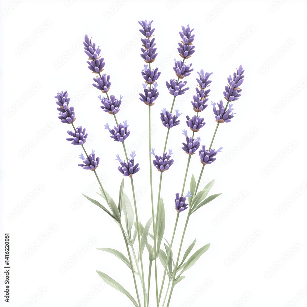 Lavender sprigs delicate and fragrant, standing tall in the breeze, offering soothing aromas and beautiful violet hues Lavender sprigs delicate and fragrant, standing tall in the breeze, offering soothing aromas and beautiful violet hues
