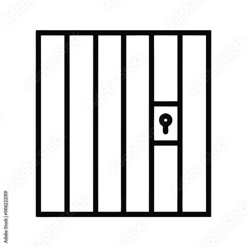 Jail bars icon vector, imprisonment, confinement outline Icon