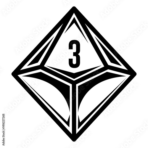 Dice D10 Natural 3