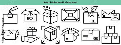 Delivery and Logistics Icon Set Courier, Shipping, Freight, and Transport Symbols