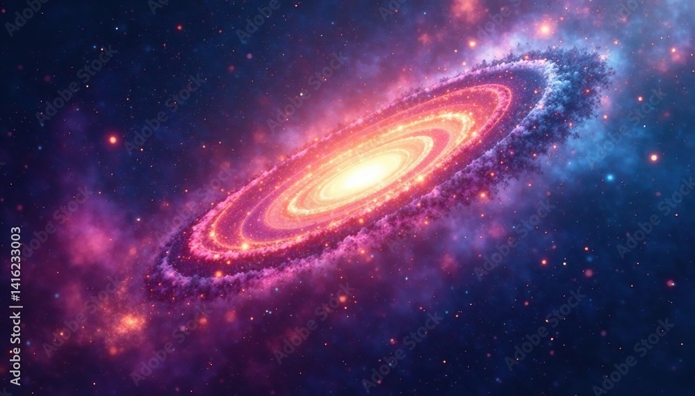 Naklejka premium Abstract swirling nebula, cosmic dust seamless loop , wallpaper, energy