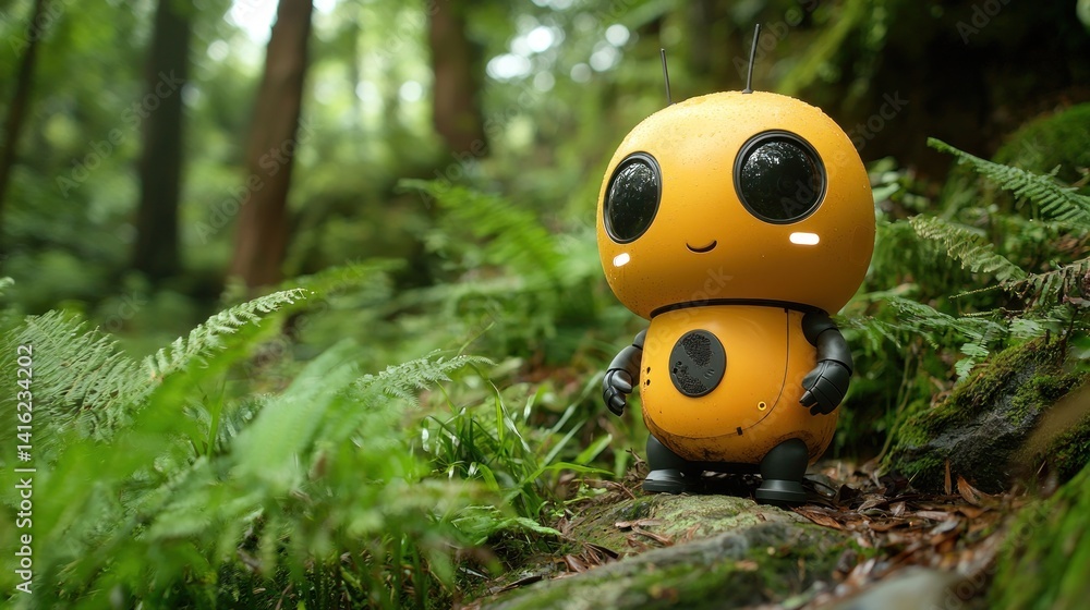 Cute Robot in Forest Cute Robot in Forest