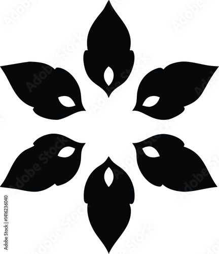 Geometric Floral Mandala Silhouette | Vector Stencil Design for Laser Cutting & Craft