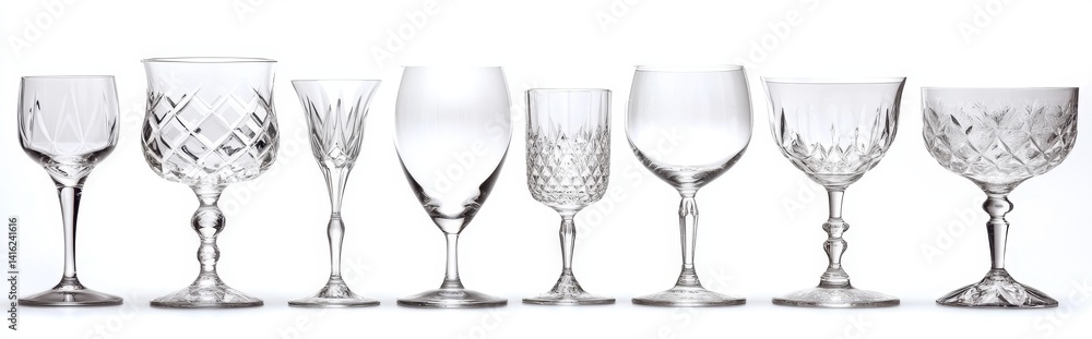 Variety of Cut Glass Drinking Vessels