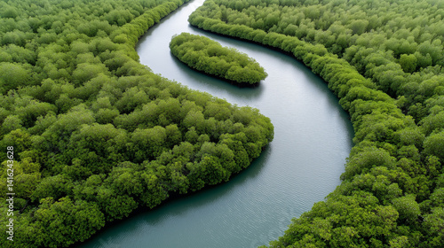 Winding River Through Fores...