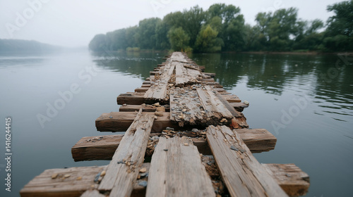 Dilapidated Bridge Across C...
