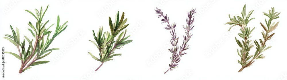 Obraz premium Four Aromatic Herbs