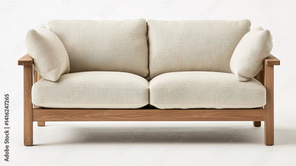 Obraz premium Minimalist cozy interior design inspiration soft natural palette living room warm environment inviting viewpoint