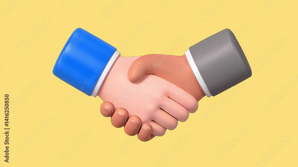 3D handshake collaboration symbol animation isolated asset, transparent 4K video, alpha channel, ProRes 4444 3D handshake collaboration symbol animation isolated asset, transparent 4K video, alpha channel, ProRes 4444