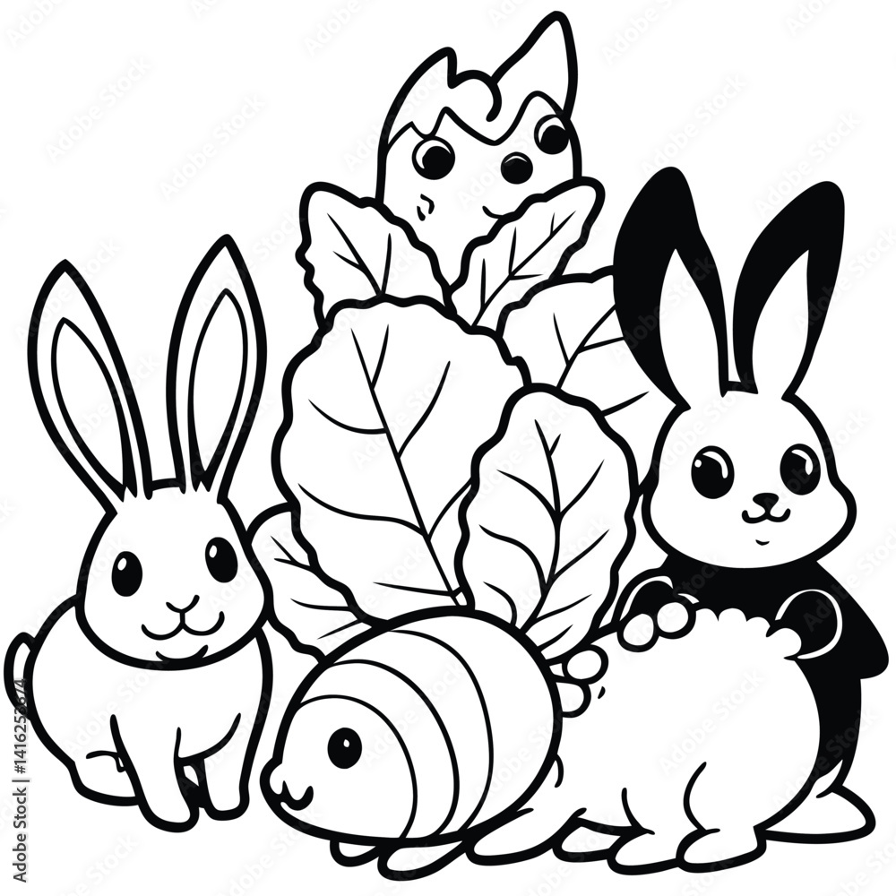 Obraz premium easter bunny with eggs