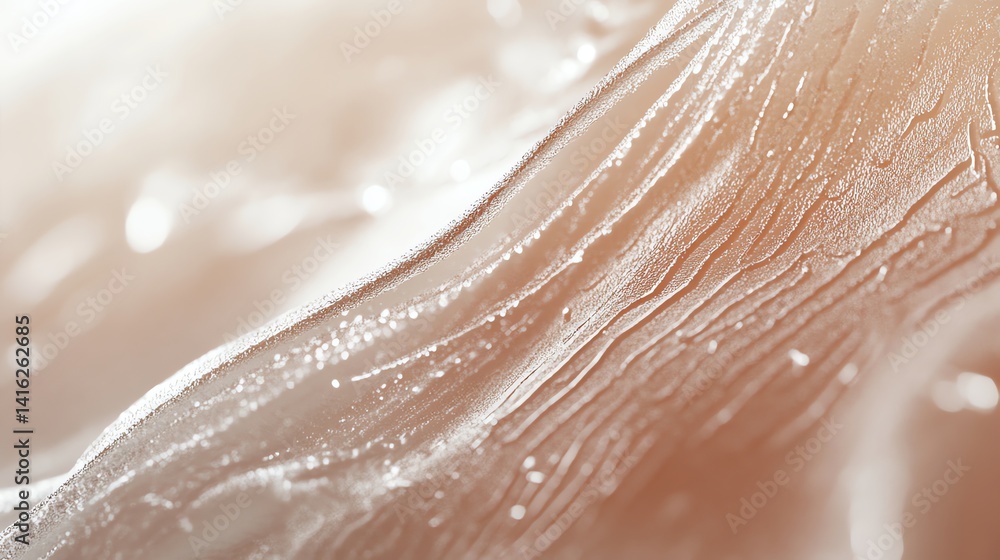 Fototapeta premium Creamy Cosmetic Texture with Shimmering Droplets for Skincare Product Photography