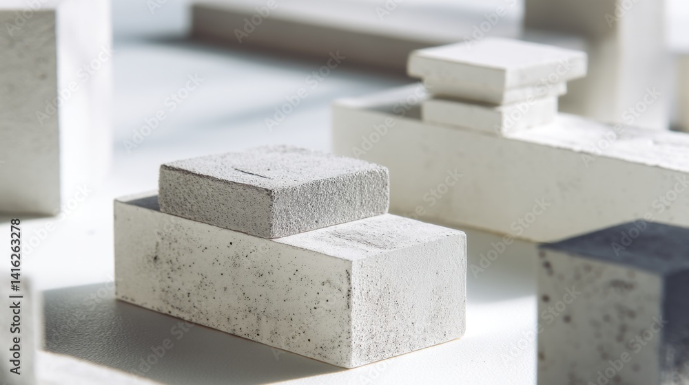Textured Concrete Blocks: A Minimalist Architectural Study Textured Concrete Blocks: A Minimalist Architectural Study