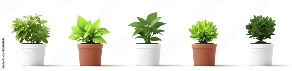 Assortment of potted plants in various styles Assortment of potted plants in various styles