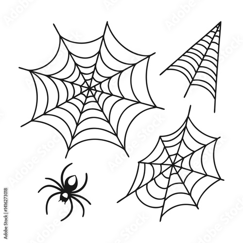Spider Web Vector Set | Creepy, Detailed, Halloween & Decorative Web Designs
