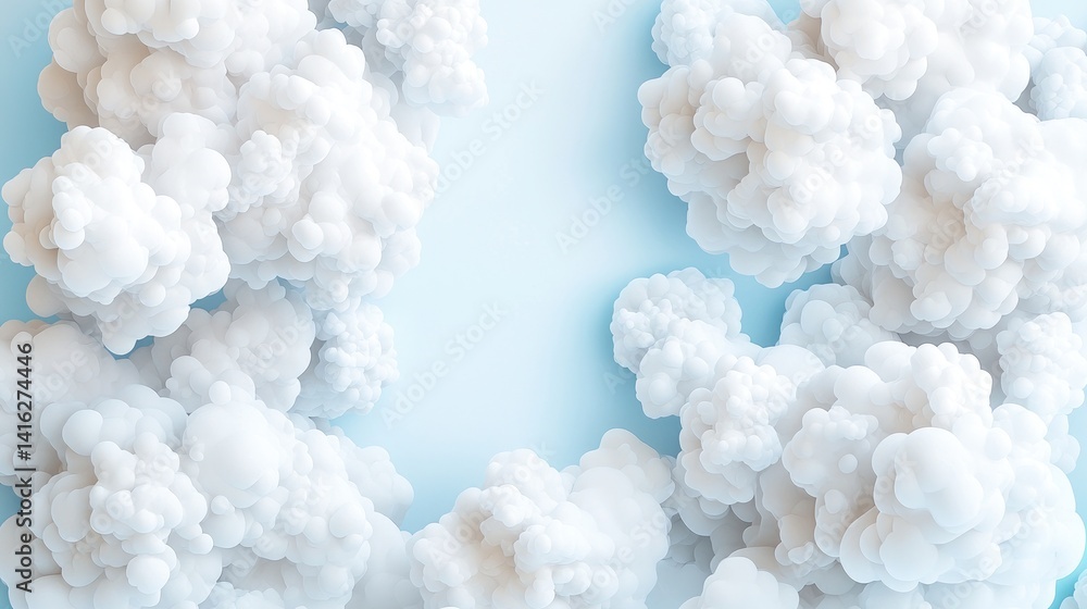 Fototapeta premium Soft white and light blue fluffy texture background image dreamy clouds cotton aesthetic