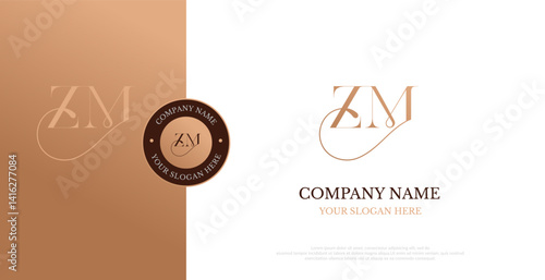 Initial ZM Logo Design Vector 