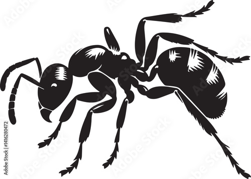 Ant silhouette black vector