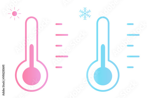 シンプルな温度計のイラスト　