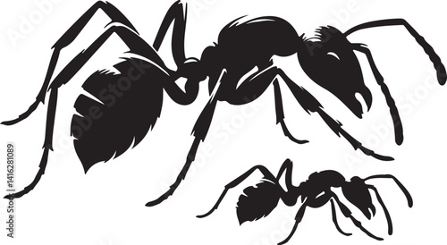 Ant silhouette black vector