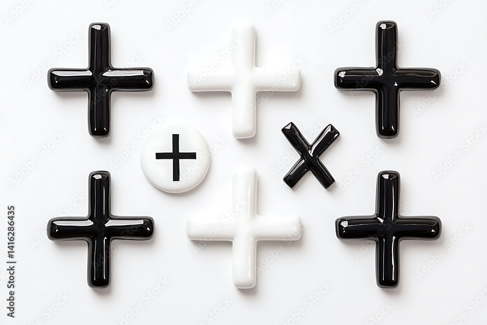 Fototapeta premium Plus Minus Pattern Design