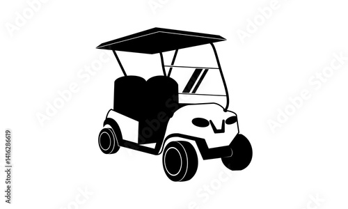 Golf car front 3D illustration vector