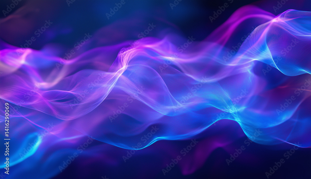 Fototapeta premium 背景素材 | AI、テクノロジー、未来のイメージ、青と紫のネオン