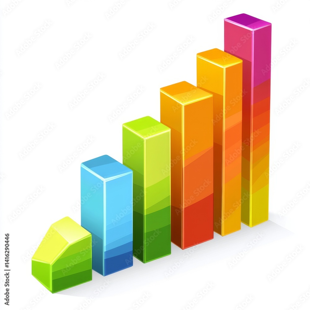 Colorful ascending bar graph illustration Colorful ascending bar graph illustration