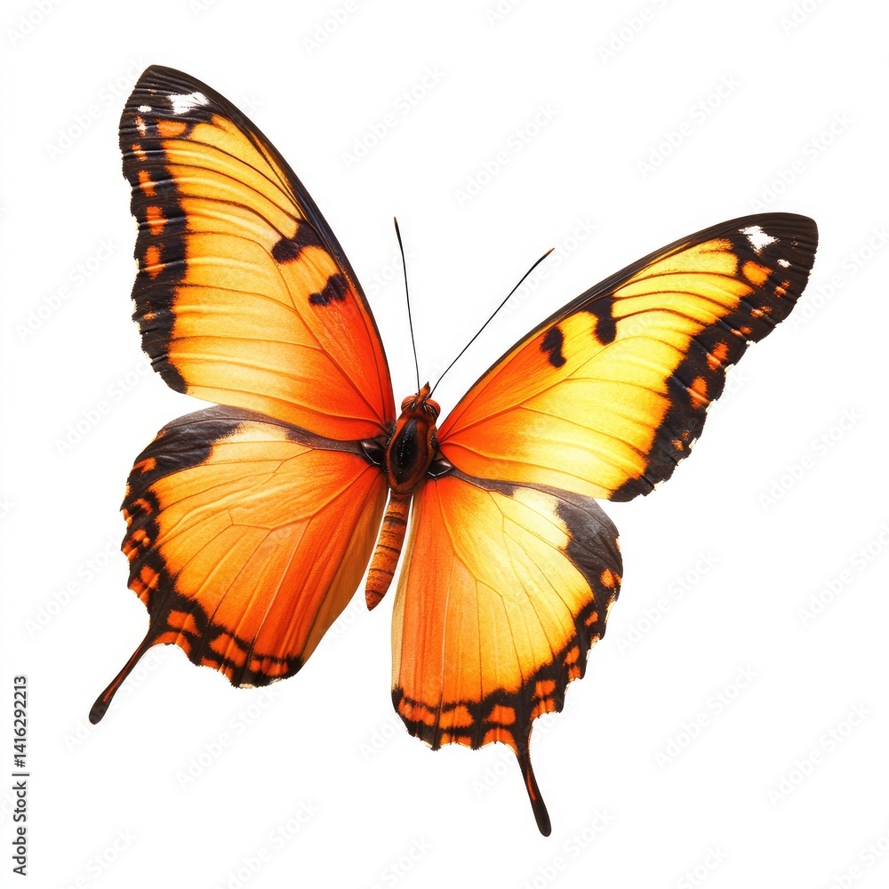 Fototapeta premium Orange butterfly, isolated on white