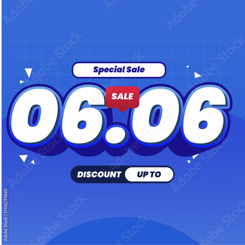 Modern 06.06 ecommerce discount banner template. Great for social media marketing, flash sale events, and website promotions.