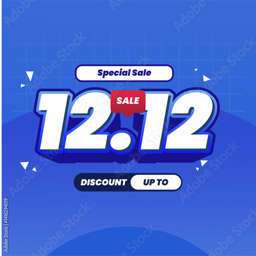 Modern 12.12 ecommerce discount banner template. Great for social media marketing, flash sale events, and website promotions.