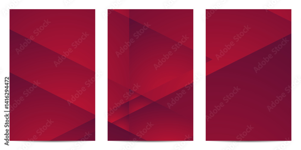 Obraz premium Three abstract maroon background images. These vector images could be used in designs for presentations, websites, or brochures.