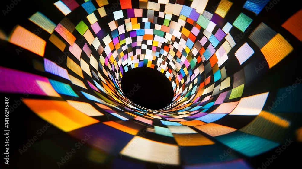 Abstract Colorful Vortex: A Kaleidoscope of Hues and Shapes