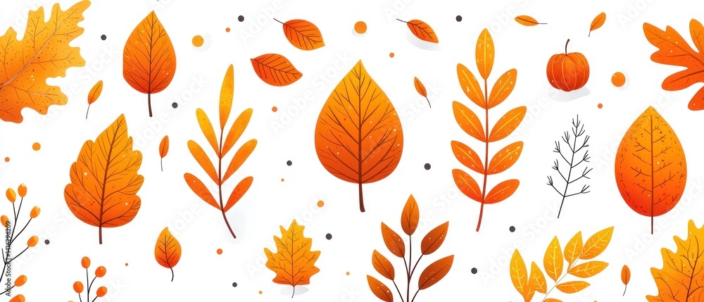 Obraz premium Autumn Leaves Pattern