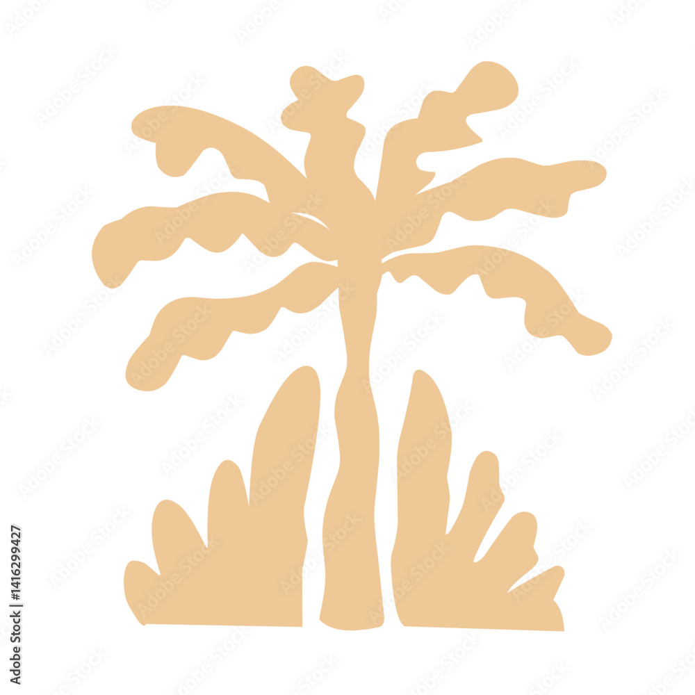 Obraz premium hand drawn tropical palm tree silhouette illustration vector set