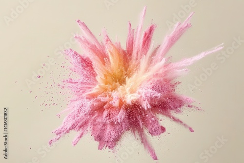 Pink and Peach Powder Explosion Abstract Art Photography